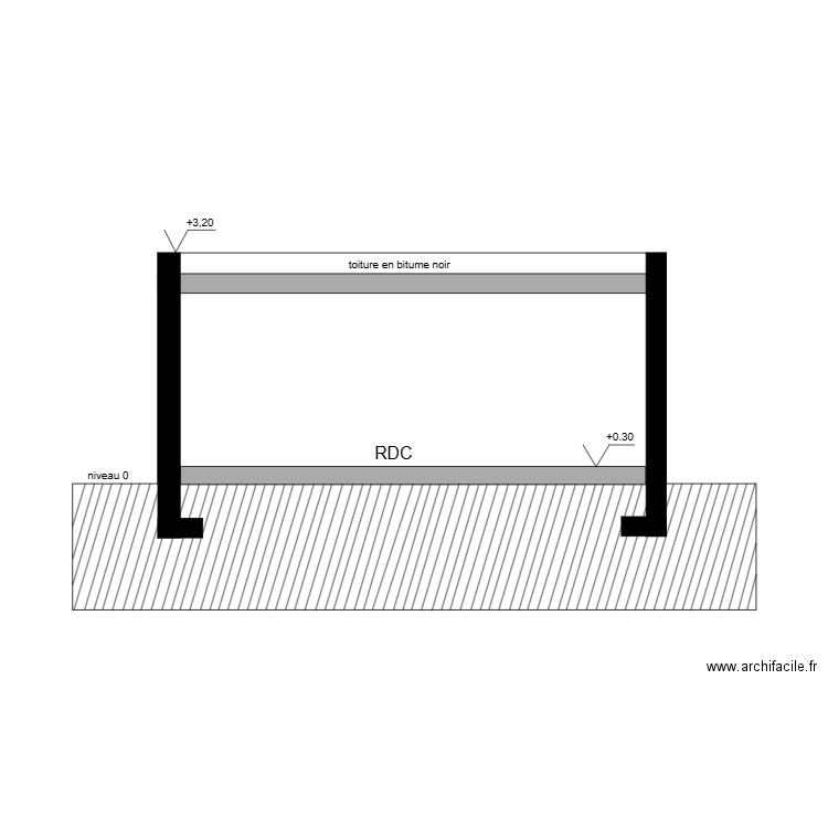 plan maison coupée. Plan de 0 pièce et 0 m2