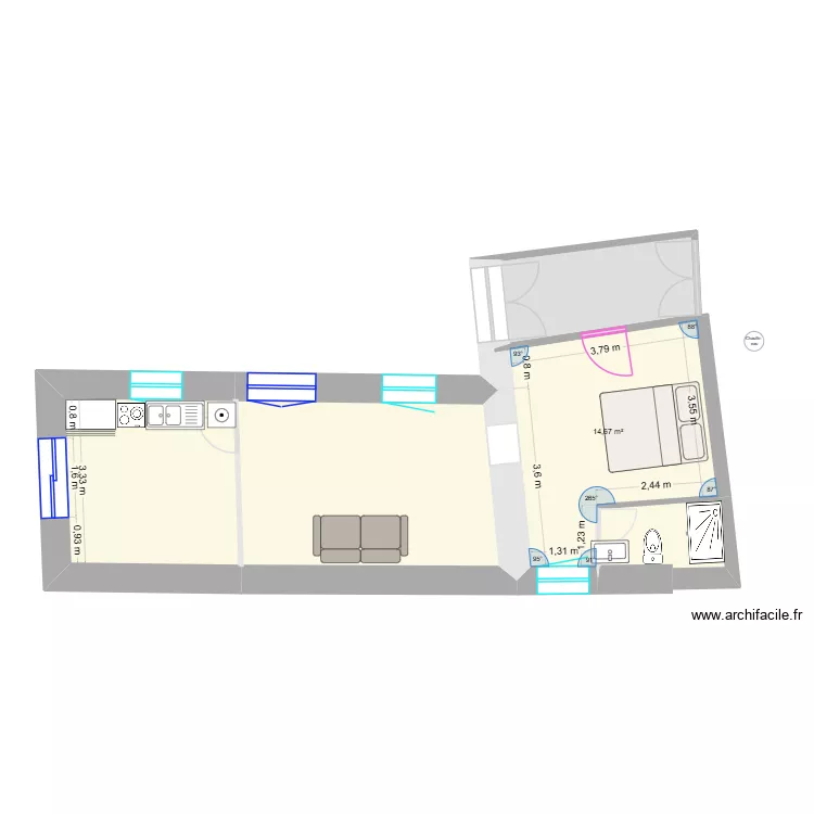 GR 3. Plan de 5 et 52 m² GR 3. Plan de 5 et 52 m²