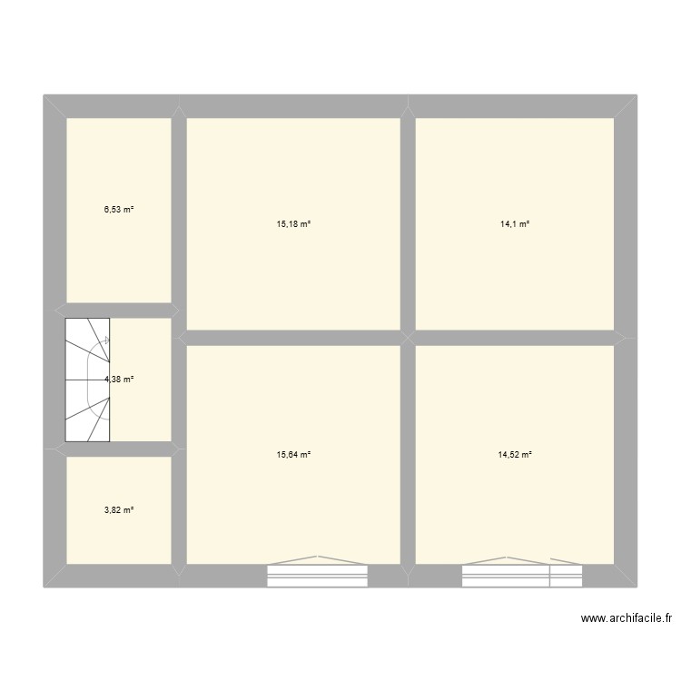 Margerite. Plan de 7 pièces et 74 m2