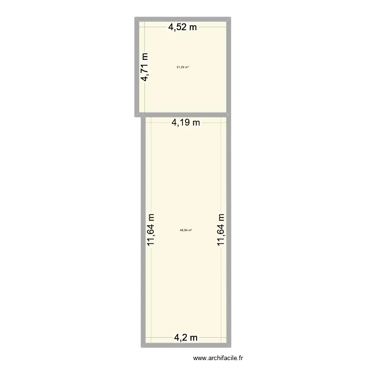 BOEUF. Plan de 2  et 70 m²
