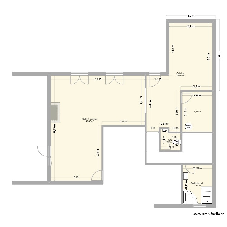 MORET Mich&egrave;le - Maison. Plan de 0 pièce et 0 m2
