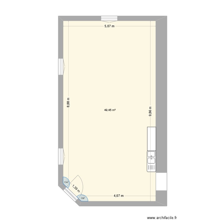 MARSAIS GD MAISON15 projet 2. Plan de 1 pièce et 49 m2