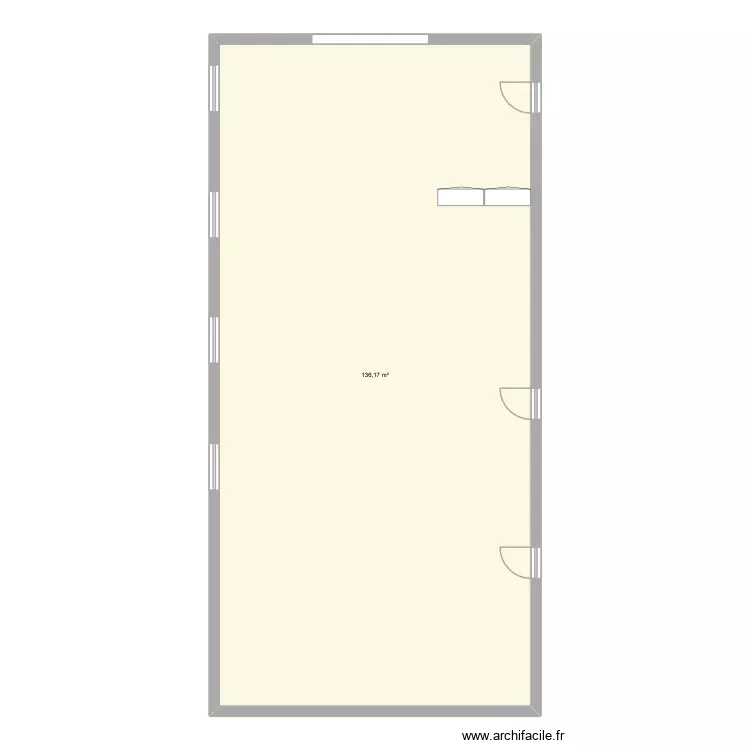 SALLE 120. Plan de 1 Pièce et 136 m²