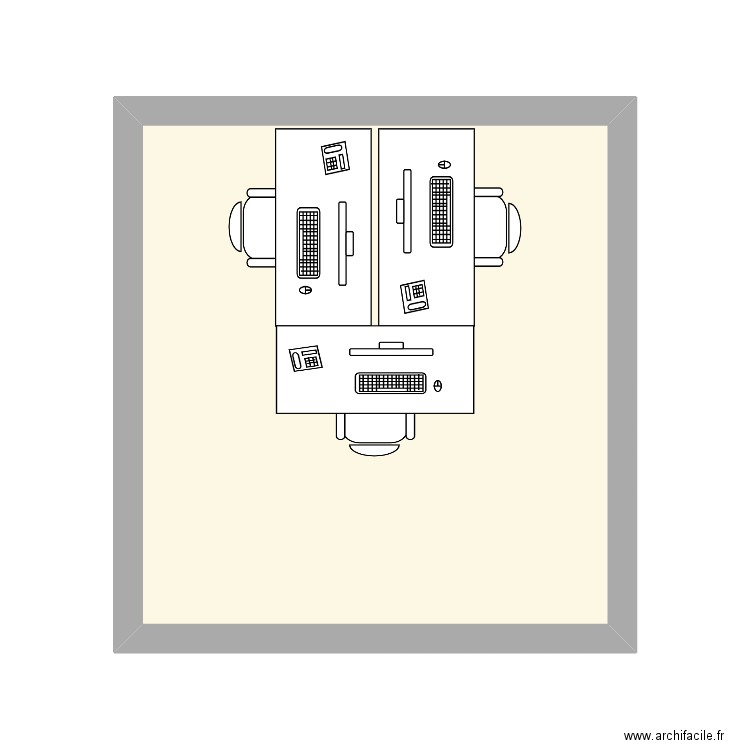 Bureau 3ème étage. Plan de 1 pièce et 19 m2