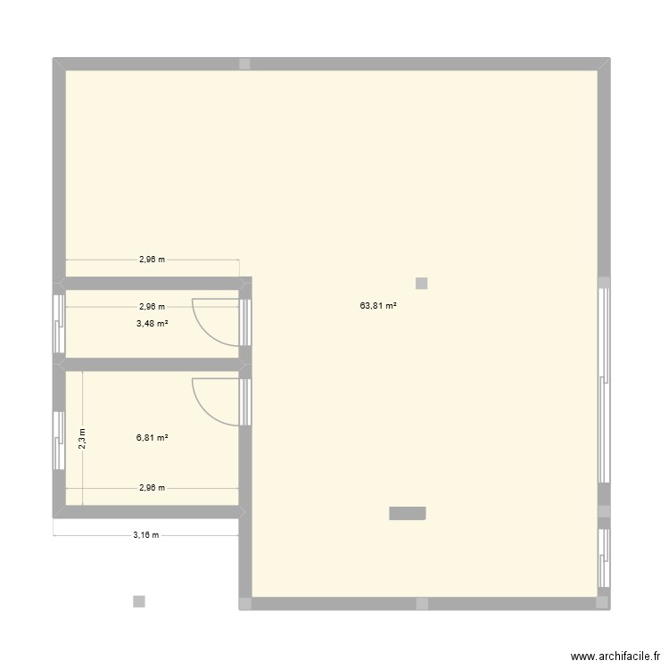 beney2. Plan de 3 pièces et 74 m2