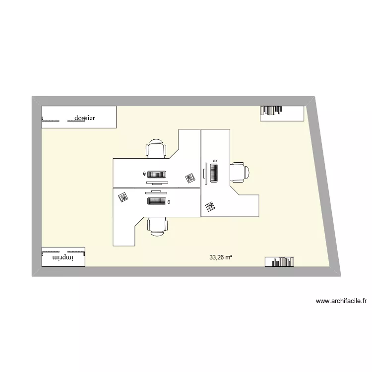 bureau etage. Plan de 1 et 33 m² bureau etage. Plan de 1 et 33 m²