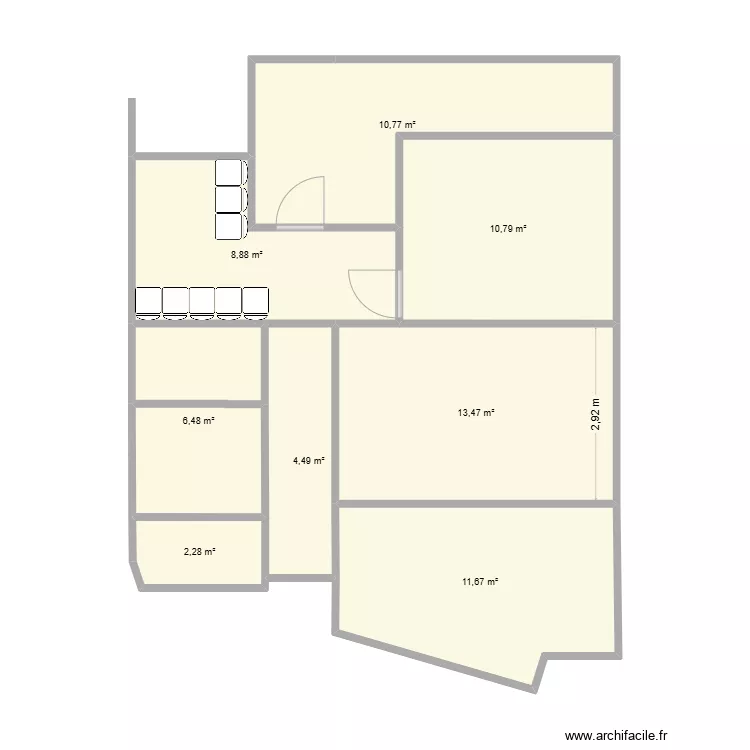 Immeuble Pouillon 72M2. Plan de 