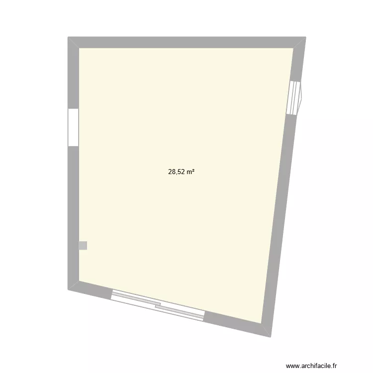 Pi&egrave;ce musique. Plan de 1 pièce et 29 m²