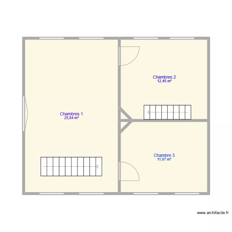 PUB Examen 1er etage. Plan de 4  et 49 m²