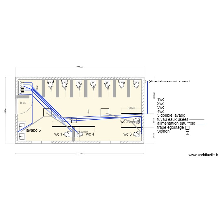 sanitaires H  saint gilles schema . Plan de 0 pièce et 0 m2