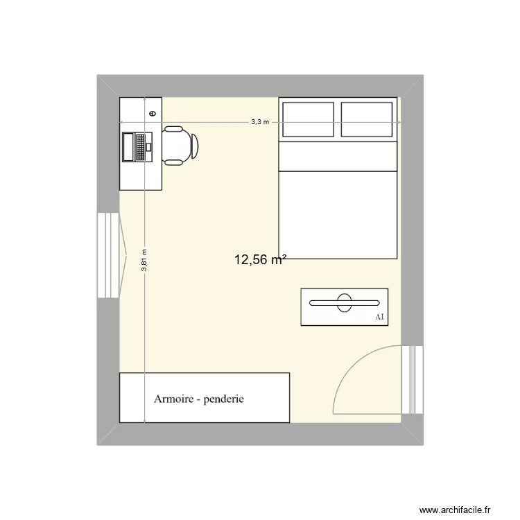 exten. Plan de 1 pièce et 13 m²