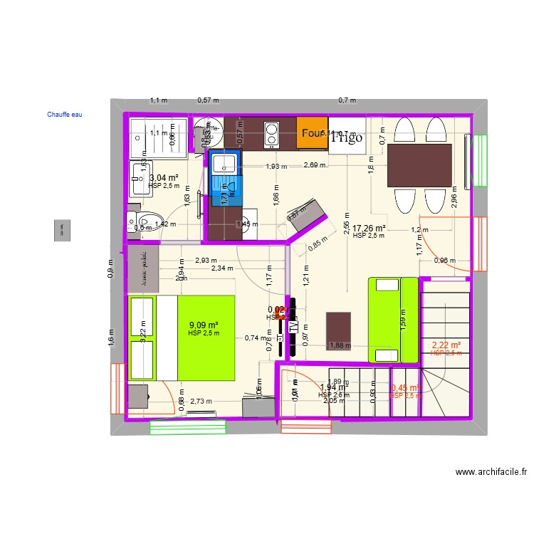 dupin vincent cool. Plan de 7 pièces et 34 m2