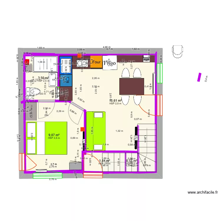 dupin vincent cool. Plan de 6  et 34 m²