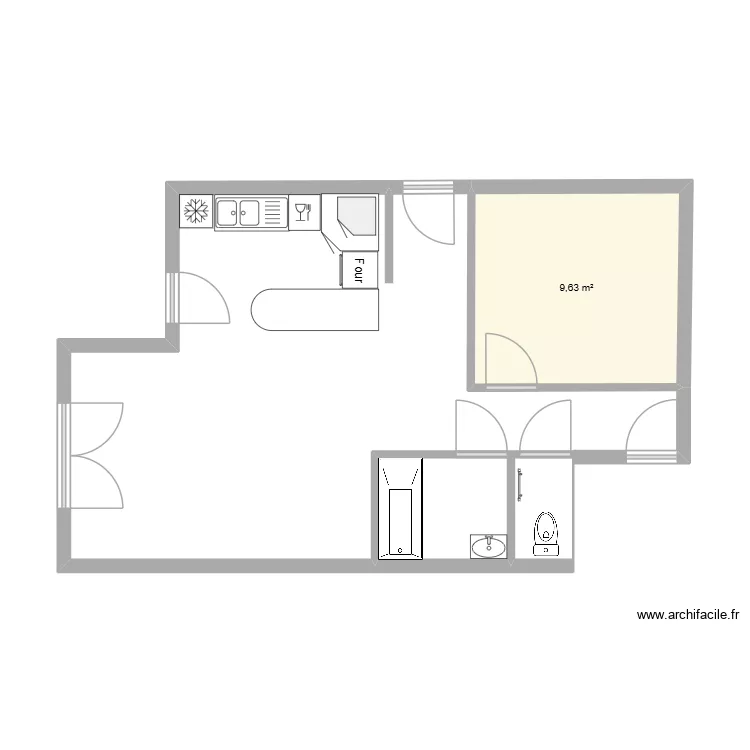 villeneuve. Plan de 1  et 10 m²