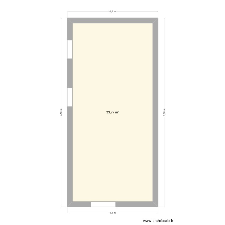 Partie gauche maison 1. Plan de 2 pièces et 68 m2