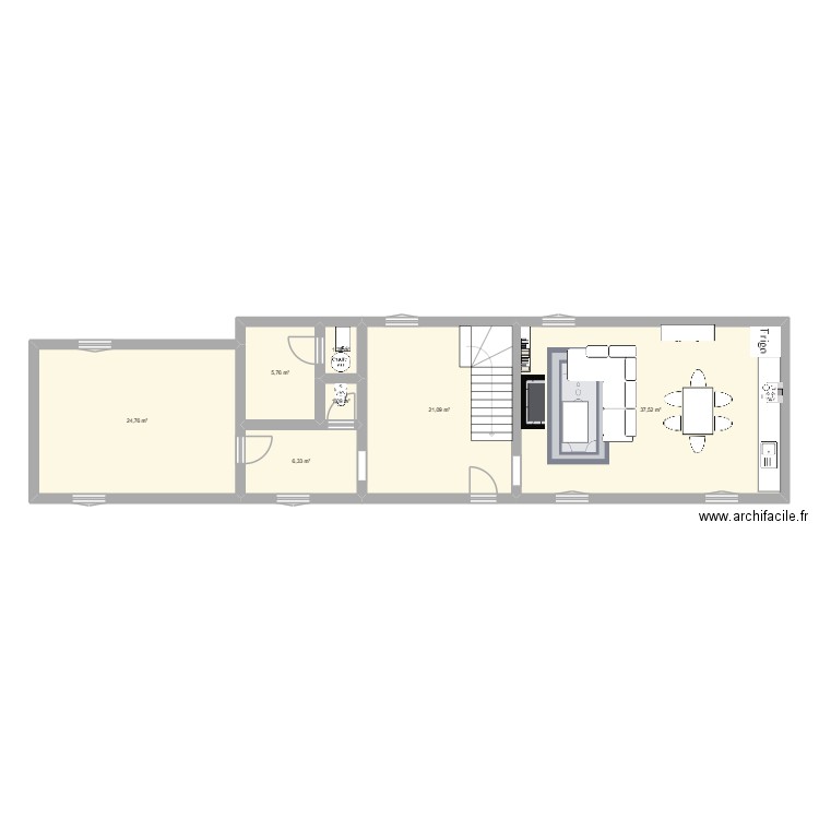 GILLES. Plan de 7 pièces et 98 m2