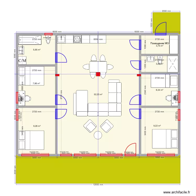 108 1 4сп. Plan de 