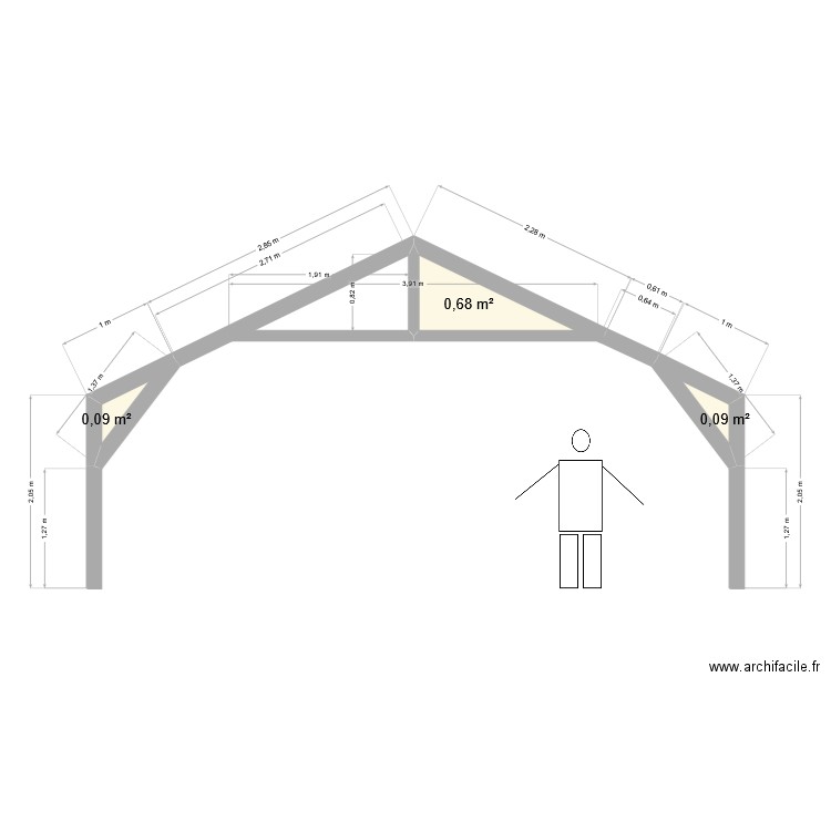 serre. Plan de 3 pièces et 1 m2