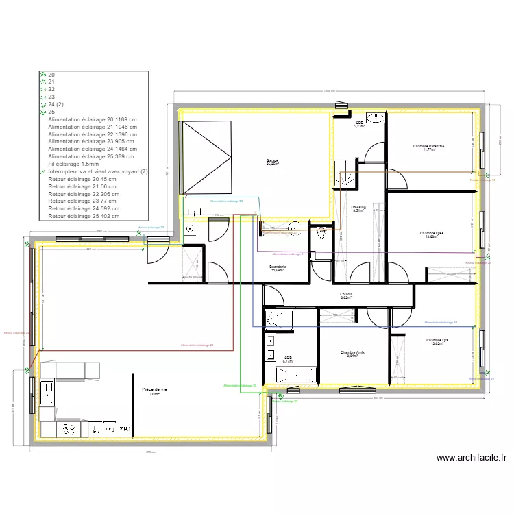 Electricit&eacute; Luminaire ext&eacute;rieurs. Plan de 