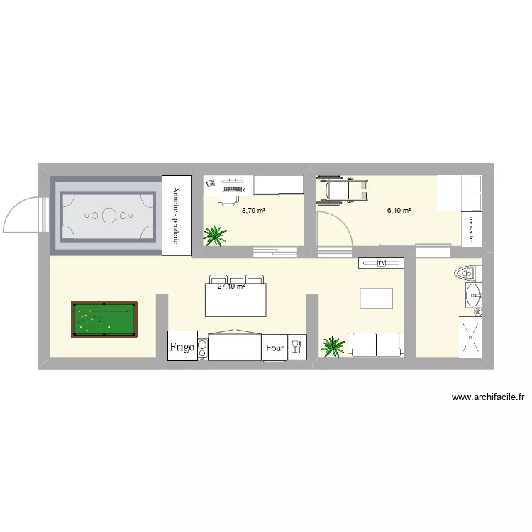 Appart Jake. Plan de 3 et 37 m² Appart Jake. Plan de 3 et 37 m²