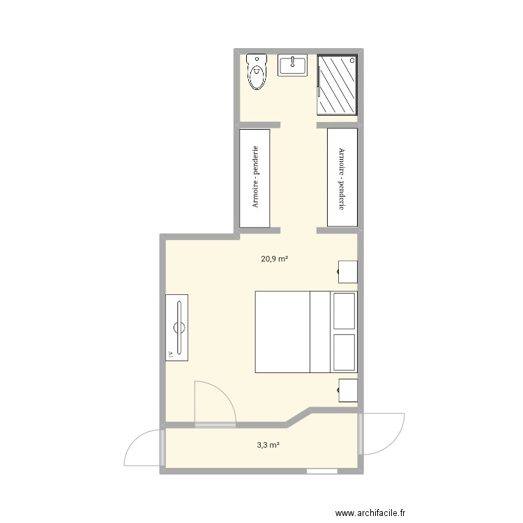 chambre parentale . Plan de 0 pièce et 0 m2