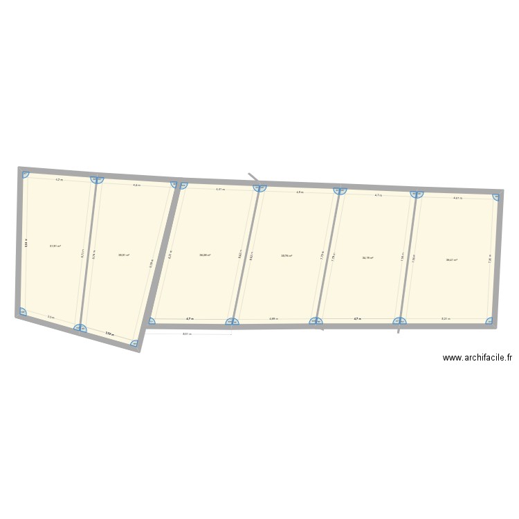 asnière. Plan de 6 pièces et 210 m2
