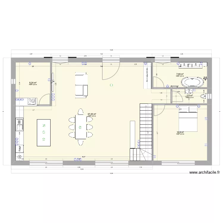 CDV5.5. Plan de 13  et 204 m²