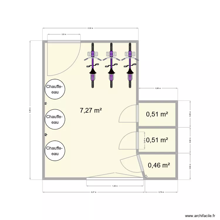 Commun. Plan de 4  et 9 m²
