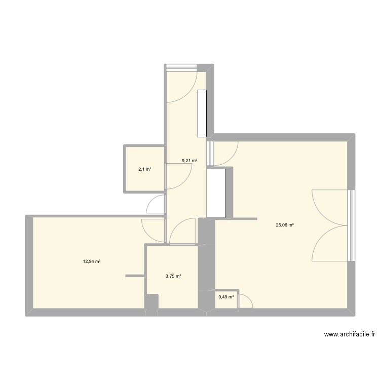 Mon appart. Plan de 7 pièces et 54 m2