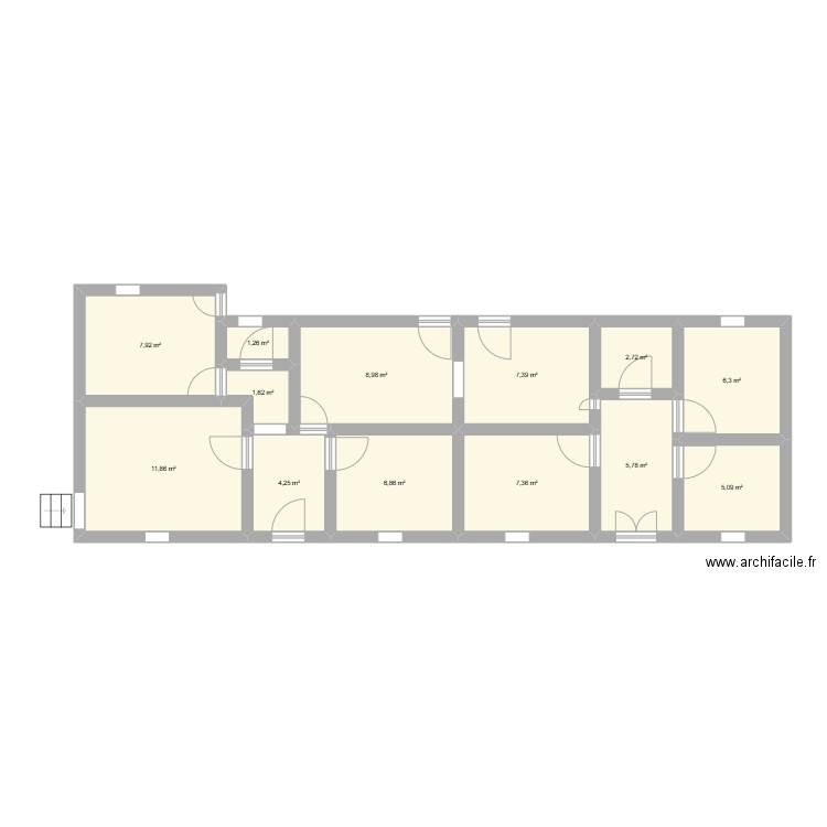 MAISON wanda. Plan de 13 pièces et 77 m2
