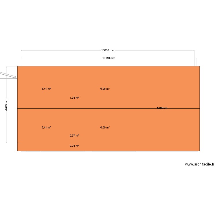GrandeTiny Mezzanine chambre Est. Plan de 16 pièces et 98 m2