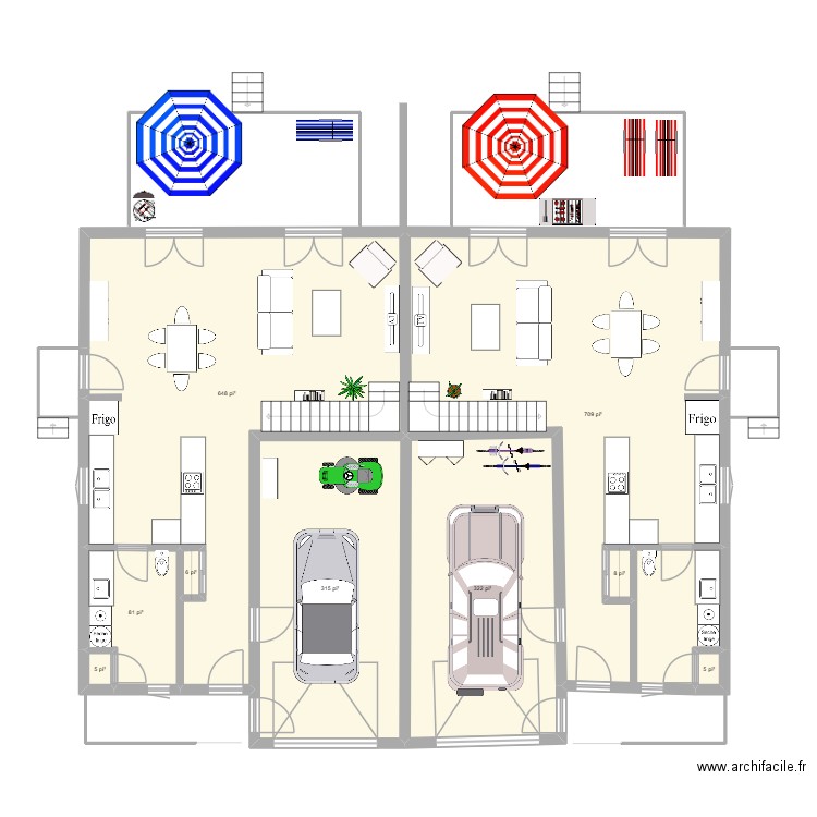 FG-41A. Plan de 9 pièces et 195 m2
