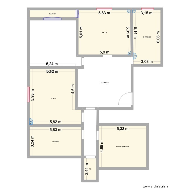 maison. Plan de 8 pièces et 164 m2
