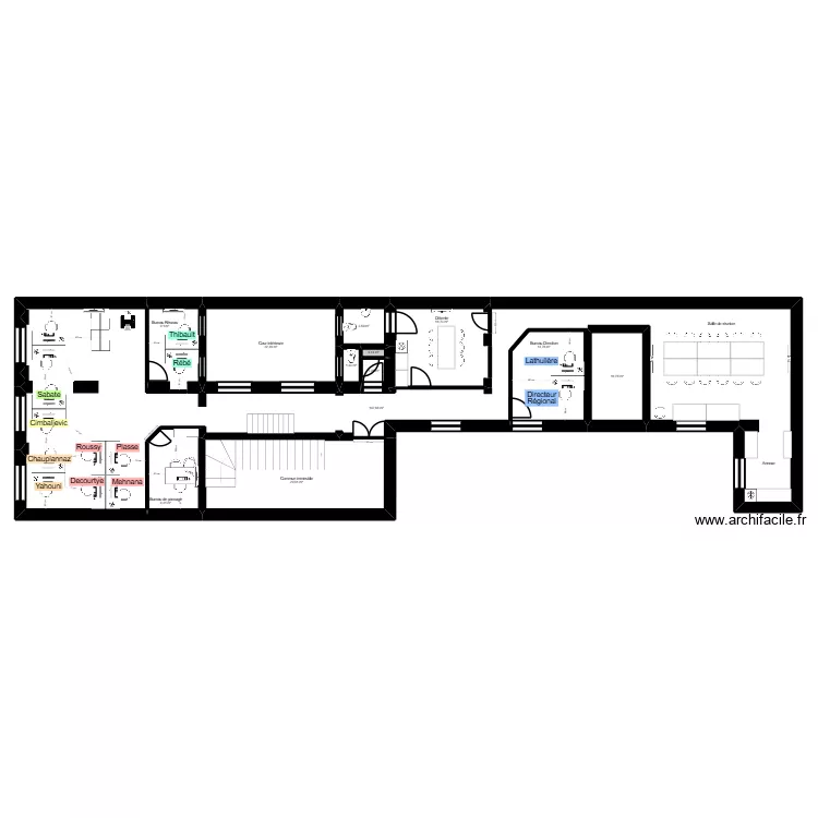 Lyon Bellecour R+1 - Projet v1. Plan de 12  et 261 m²