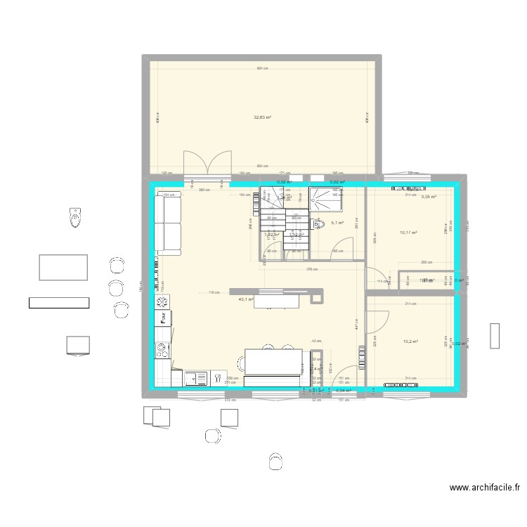 Maison Guy Moquet ouvert v9. Plan de 17 pièces et 107 m2