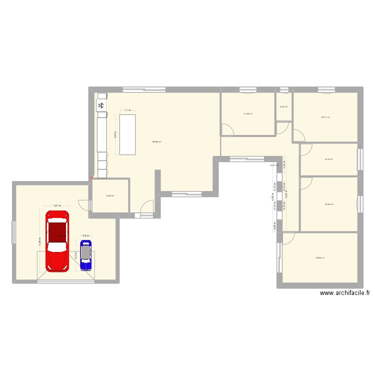 MAISON OLIVINE. Plan de 10 pièces et 195 m2