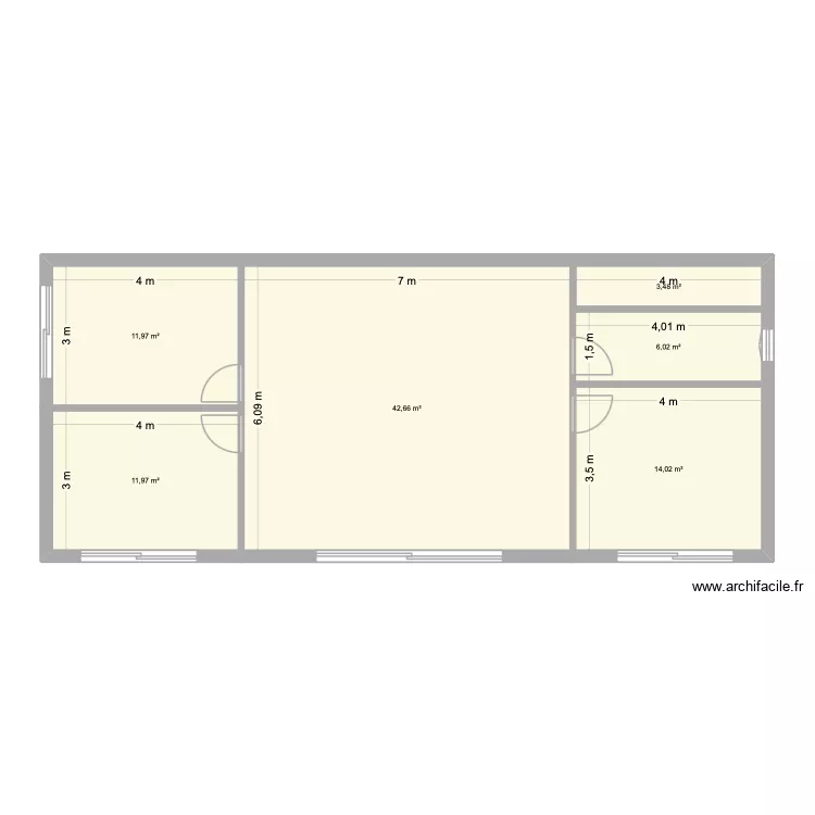 Projet Corse. Plan de 6  et 90 m²