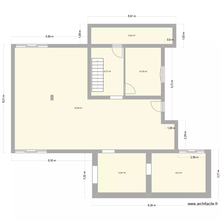 Sous-sol-jan26. Plan de 6  et 125 m²