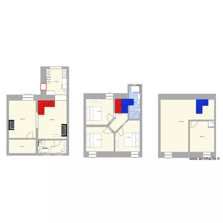 Croquis 1. Plan de 12  et 149 m²