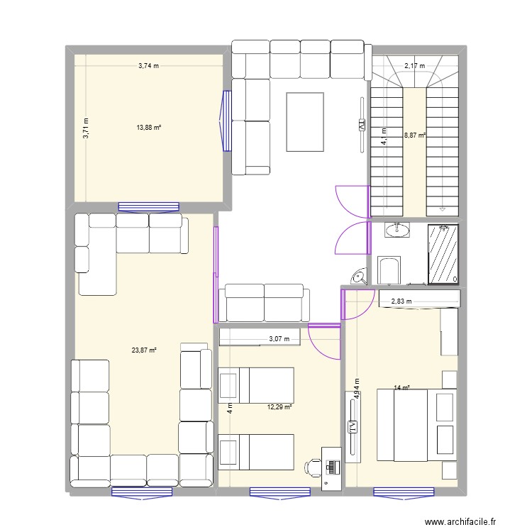 mon reve1. Plan de 5 pièces et 73 m2