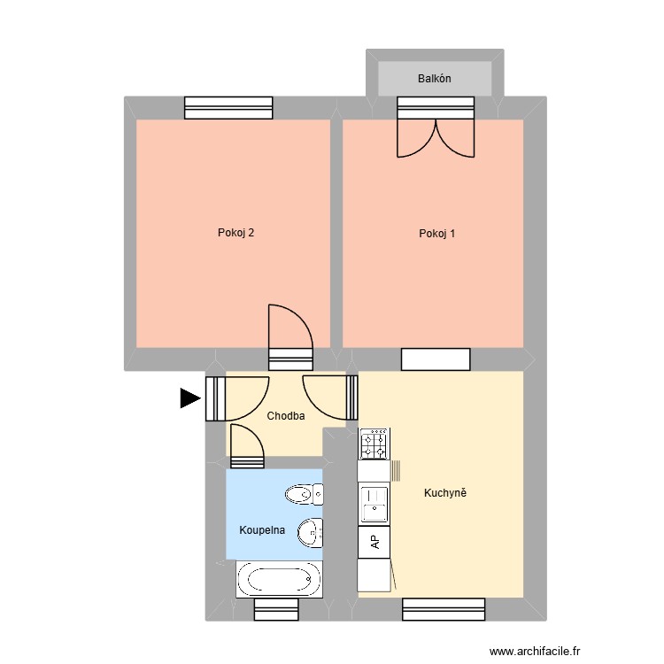 Osadn&iacute; 691, byt 4. Plan de 0 pièce et 0 m2