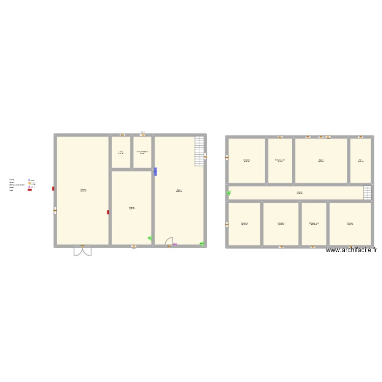 Gervasoni. Plan de 14 pièces et 329 m2