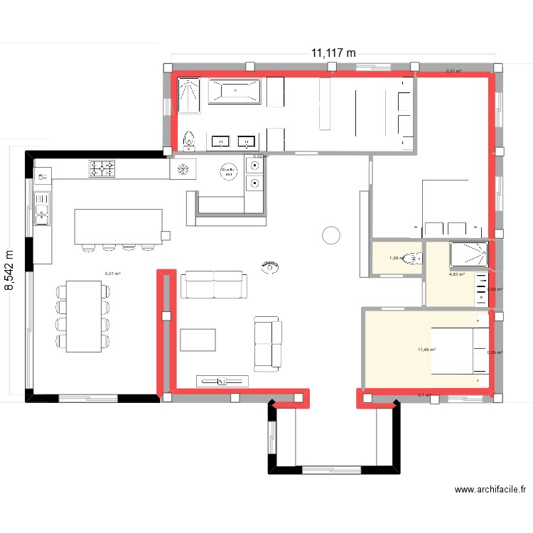 grange plan2. Plan de 9 pièces et 19 m2