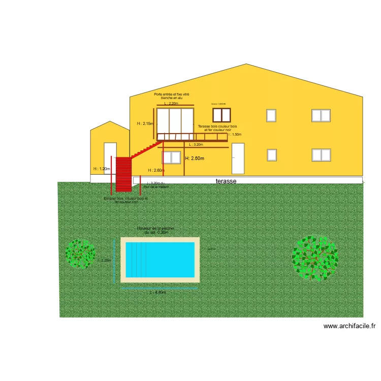 plan de coupe arriere . Plan de 