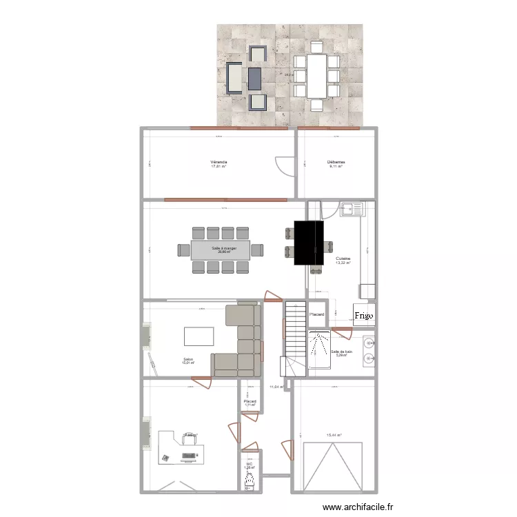 Maison Dour. Plan de 13 Pièces et 135 m² Maison Dour. Plan de 13 Pièces et 135 m²