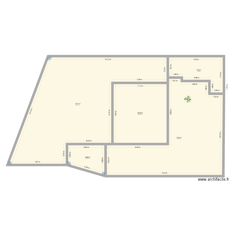 639. Plan de 5 pièces et 380 m2