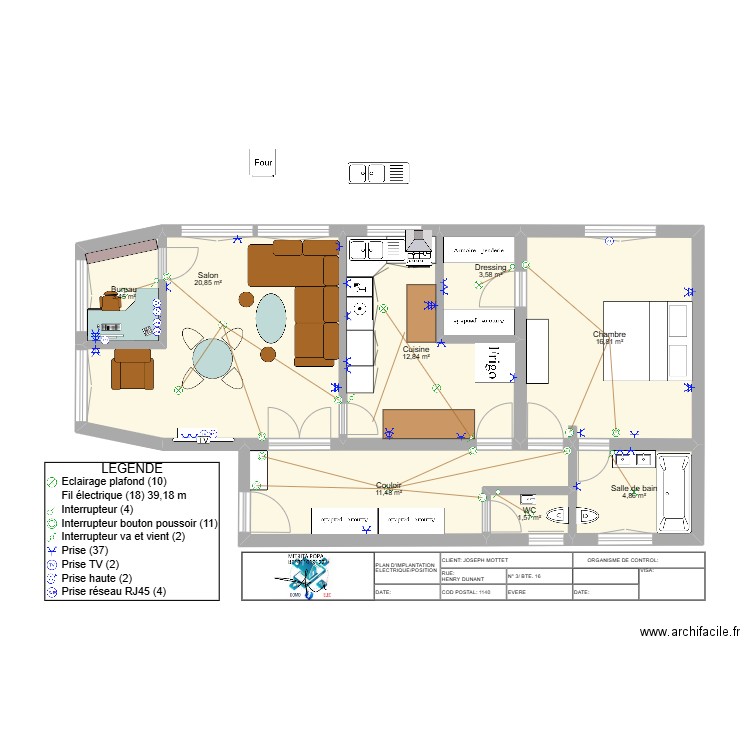 MODEL LOGO eq. Plan de 8 pièces et 75 m2