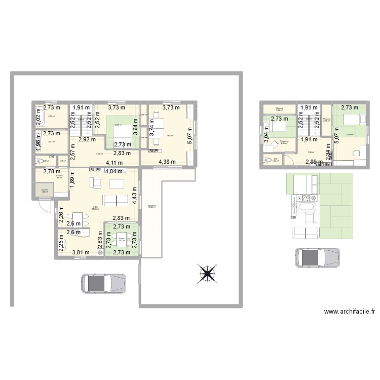 Jap 2. Plan de 22 pièces et 171 m2