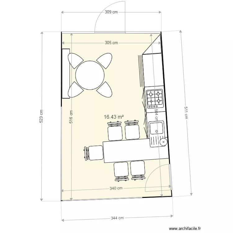 Plan Nadine studio cuisine-2. Plan de 