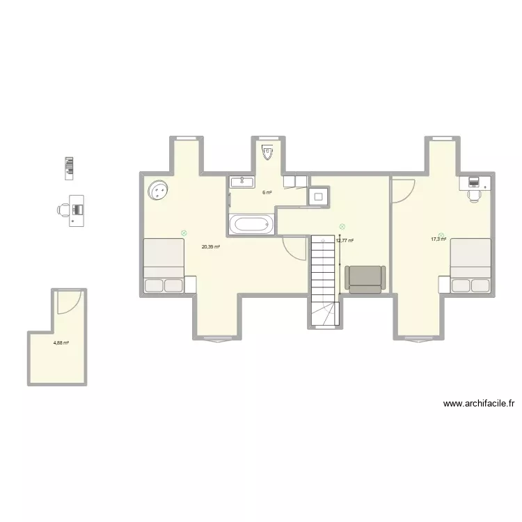 etage 45. Plan de 5 Pièces et 61 m² etage 45. Plan de 5 Pièces et 61 m²
